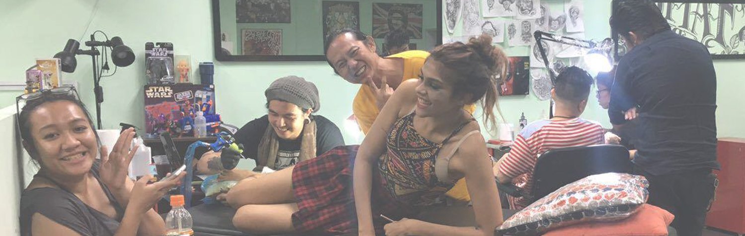 The studio team at work